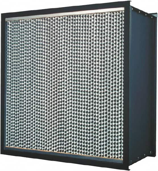 Made in USA - 24" High x 30" Wide 11-1/2" Deep, 99.97% Capture Efficiency, HEPA Air Filter - Microfiber Paper Media, Galvanized Steel Frame, 250 FPM Max, 1,250 CFM, 180°F Max, Use with Hospitals & Clean Rooms - Makers Industrial Supply