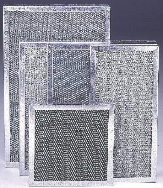 Made in USA - 10" Noml Height x 20" Noml Width x 2" Noml Depth, 76% Capture Efficiency, Permanent Air Filter - MERV 7, Aluminum Cloth & Mesh, Integrated Aluminum Frame, 300 Max FPM, 600 CFM, For Any Unit - Makers Industrial Supply