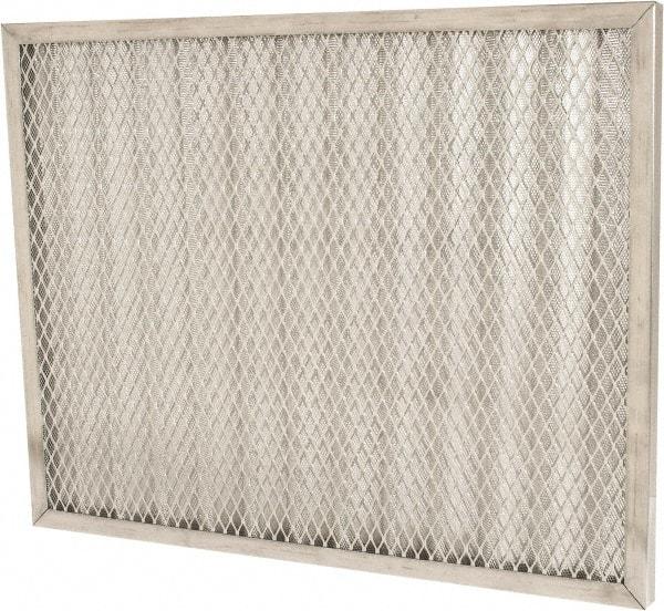 Made in USA - 16" Noml Height x 20" Noml Width x 1" Noml Depth, 71% Capture Efficiency, Permanent Air Filter - MERV 7, Aluminum Cloth & Mesh, Integrated Aluminum Frame, 300 Max FPM, 640 CFM, For Any Unit - Makers Industrial Supply