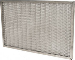 Made in USA - 16" Noml Height x 25" Noml Width x 1" Noml Depth, 71% Capture Efficiency, Permanent Air Filter - MERV 7, Aluminum Cloth & Mesh, Integrated Aluminum Frame, 300 Max FPM, 640 CFM, For Any Unit - Makers Industrial Supply