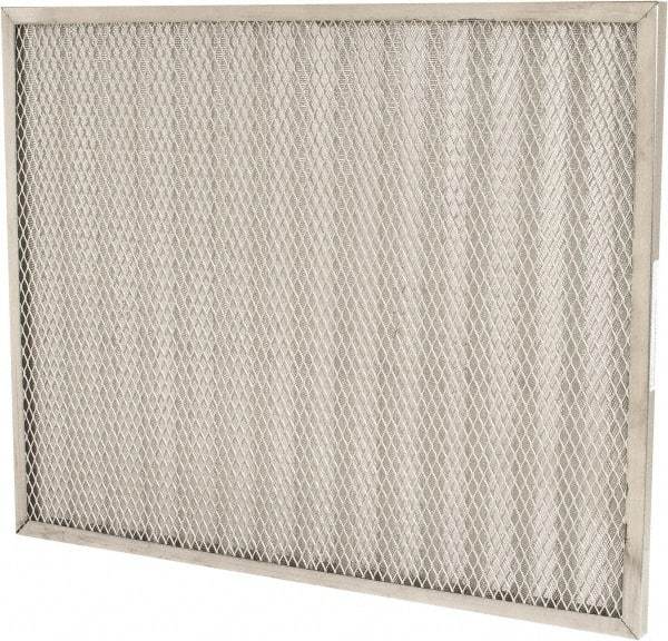 Made in USA - 20" Noml Height x 25" Noml Width x 1" Noml Depth, 71% Capture Efficiency, Permanent Air Filter - MERV 7, Aluminum Cloth & Mesh, Integrated Aluminum Frame, 300 Max FPM, 800 CFM, For Any Unit - Makers Industrial Supply