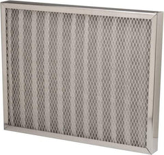 Made in USA - 16" Noml Height x 20" Noml Width x 2" Noml Depth, 76% Capture Efficiency, Permanent Air Filter - MERV 7, Aluminum Cloth & Mesh, Integrated Aluminum Frame, 300 Max FPM, 1,000 CFM, For Any Unit - Makers Industrial Supply