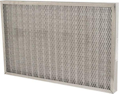 Made in USA - 16" Noml Height x 25" Noml Width x 2" Noml Depth, 76% Capture Efficiency, Permanent Air Filter - MERV 7, Aluminum Cloth & Mesh, Integrated Aluminum Frame, 300 Max FPM, 640 CFM, For Any Unit - Makers Industrial Supply