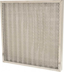 Made in USA - 20" Noml Height x 20" Noml Width x 2" Noml Depth, 76% Capture Efficiency, Permanent Air Filter - MERV 7, Aluminum Cloth & Mesh, Integrated Aluminum Frame, 300 Max FPM, 800 CFM, For Any Unit - Makers Industrial Supply