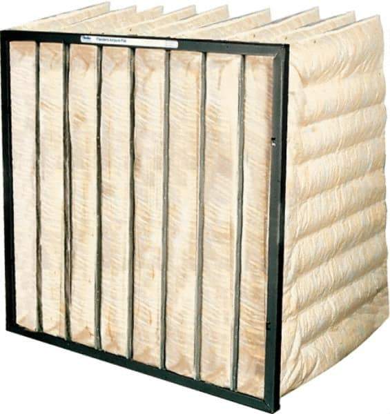 PrecisionAire - 24" Noml Height x 12" Noml Width x 36" Noml Depth, Synthetic Bag Air Filter - MERV 14, 80 to 85% Capture Efficiency, Steel Frame, 1,000 CFM, 180°F Max, Use with Universal Holding Frames - Makers Industrial Supply