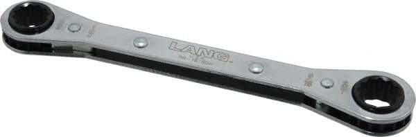 Lang - 1/2" x 9/16" 12 Point Ratcheting Box Wrench - Double End, 6-7/8" OAL, Steel - Makers Industrial Supply