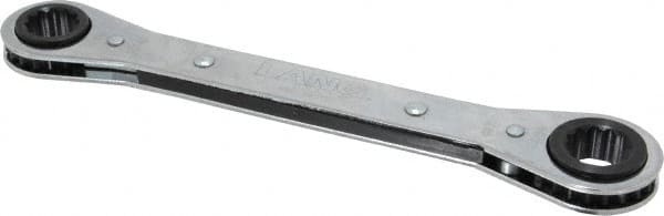 Lang - 9/16" x 5/8" 12 Point Ratcheting Box Wrench - Double End, 8-1/8" OAL, Steel - Makers Industrial Supply