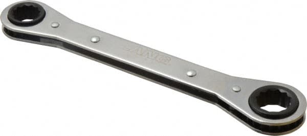 Lang - 15mm x 17mm 12 Point Ratcheting Box Wrench - Double End, 8-1/8" OAL, Steel - Makers Industrial Supply