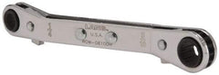 Lang - 1/4" x 5/16" 12 Point Reversible Ratcheting Offset Box Wrench - Double End, 4-1/4" OAL, Steel, 25° Offset - Makers Industrial Supply