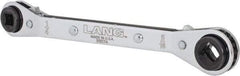 Lang - 1/4" & 3/16" Sq x 9/16" & 1/2" Hex 6 Point 4 in 1 Reversible Ratcheting Offset Box Wrench - Steel - Makers Industrial Supply