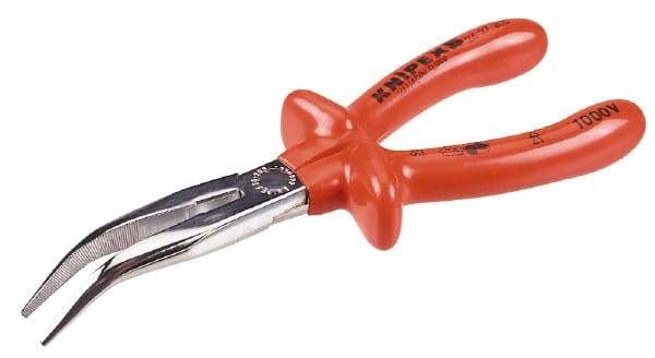 Knipex - 8" Long, 2-11/16" Jaw Length, Long Reach Bent Nose Plier - Side Cutter - Makers Industrial Supply