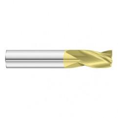 9/32 Dia. x 2-1/2 Overall Length 3-Flute Square End Solid Carbide SE End Mill-Round Shank-Center Cut-TiN - Makers Industrial Supply