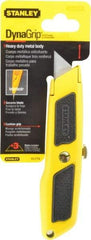 Stanley - Retractable Utility Knife - Plastic with Rubber Grip Handle, 3 Blades Included - Makers Industrial Supply