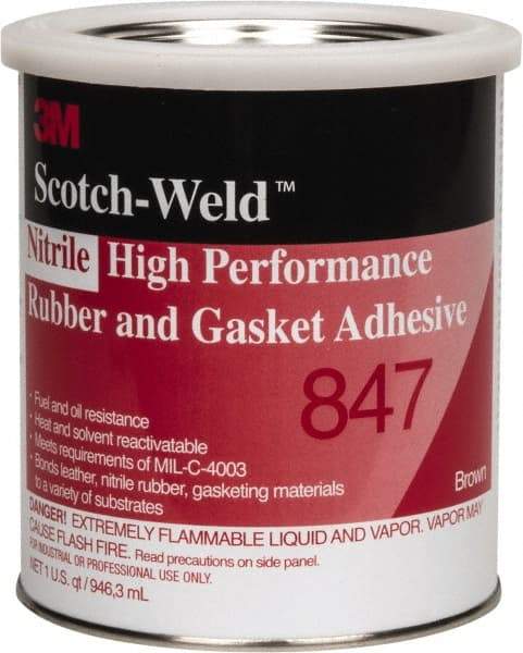 3M - 32 oz Can Brown Butyl Rubber Gasket Sealant - 300°F Max Operating Temp, Series 847 - Makers Industrial Supply