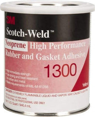 3M - 32 oz Can Yellow Butyl Rubber Gasket Sealant - 300°F Max Operating Temp, 4 min Tack Free Dry Time, Series 1300 - Makers Industrial Supply