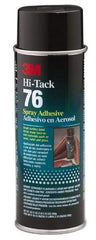 3M - 24 oz Aerosol Clear Spray Adhesive - High Tack, 160°F Heat Resistance, 28 Sq Ft Coverage, High Strength Bond, 10 min Max Bonding Time, Flammable, Series High-Tack 76 - Makers Industrial Supply