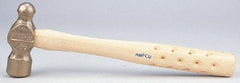 Ampco - 2 Lb Head Bronze Nonsparking Ball Pein Hammer - Hickory Handle - Makers Industrial Supply