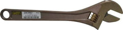 Ampco - 1-1/2" Jaw Capacity, 12" Nonsparking Adjustable Wrench - Aluminum Bronze, Plain Finish - Makers Industrial Supply