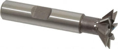 Keo - 3/4" Diam x 3/16" Width of Cut, 45° Included Angle, High Speed Steel Dovetail Cutter - 3/8" Shank Diam, 1-9/16" Shank Length, 2-1/8" Overall Length, Weldon Flat, Uncoated - Makers Industrial Supply