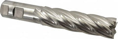 Niagara Cutter - 1-1/8", 4" LOC, 1" Shank Diam, 6-1/2" OAL, 6 Flute, Cobalt Square End Mill - Single End, Uncoated, Spiral Flute, 30° Helix, Centercutting, Right Hand Cut, Right Hand Flute, Series SPC408 - Makers Industrial Supply