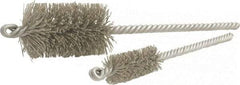 Brush Research Mfg. - 1.135" Diam Helical Nylon Tube Brush - Double Spiral, 0.022" Filament Diam, 2" Brush Length, 8" OAL, 0.31" Diam Steel Shank - Makers Industrial Supply