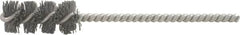 Brush Research Mfg. - 1.925" Diam Helical Nylon Tube Brush - Single Spiral, 0.04" Filament Diam, 3" Brush Length, 7" OAL, 0.292" Diam Galvanized Steel Shank - Makers Industrial Supply