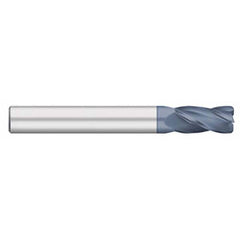 Corner Radius End Mill: 1″ Dia, 2-1/4″ LOC, 0.09″ Radius, 4 Flutes, Solid Carbide 5″ OAL, 1″ Shank Dia, 30 ° Helix, AlTiN Coated, Corner Radius End, Centercutting