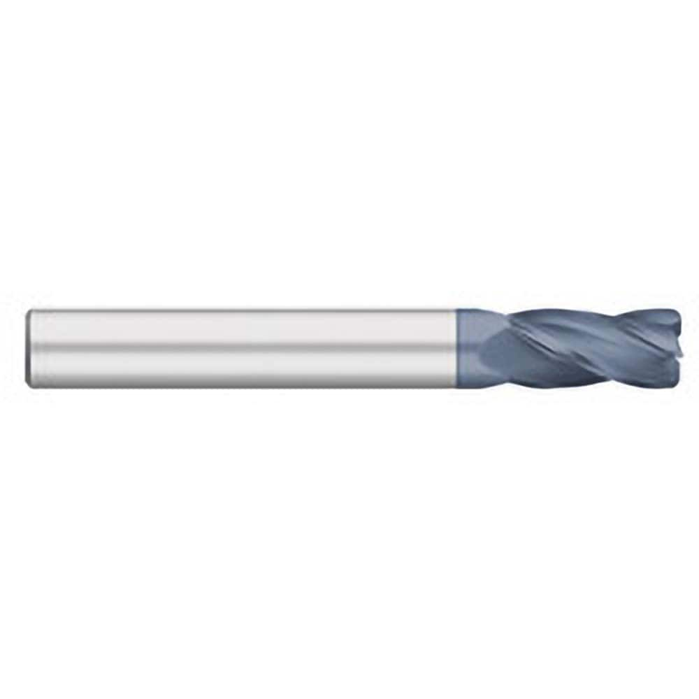 Corner Radius End Mill: 1″ Dia, 2-1/4″ LOC, 0.02″ Radius, 4 Flutes, Solid Carbide 5″ OAL, 1″ Shank Dia, 30 ° Helix, AlTiN Coated, Corner Radius End, Centercutting