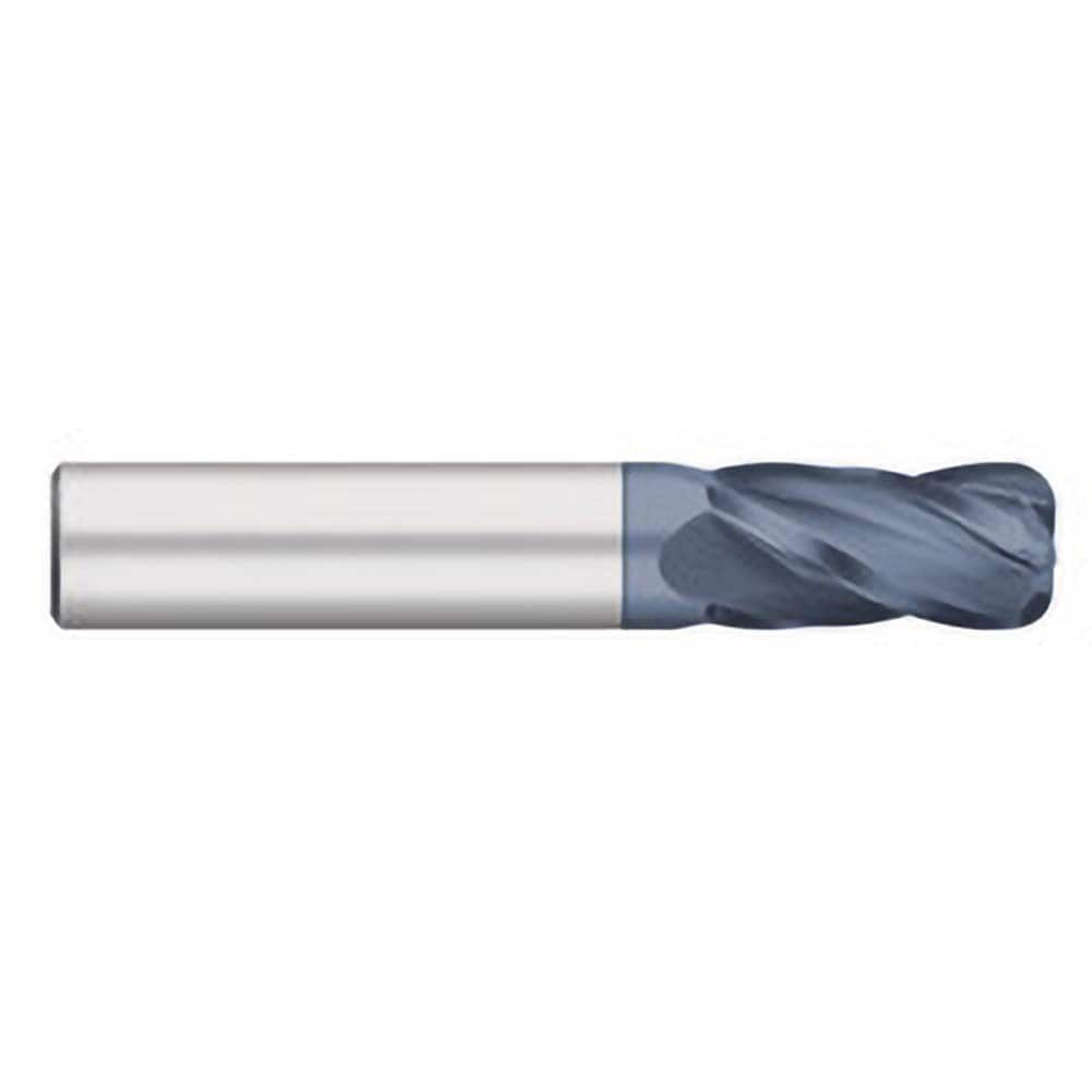 Corner Radius End Mill: 1″ Dia, 1-1/2″ LOC, 0.045″ Radius, 4 Flutes, Solid Carbide 4″ OAL, 1″ Shank Dia, 30 ° Helix, AlTiN Coated, Corner Radius End, Centercutting