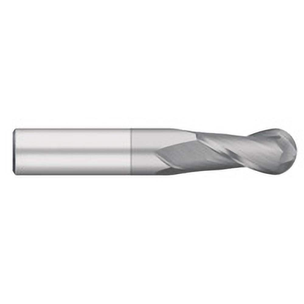 Titan USA - Ball End Mills; Mill Diameter (Decimal Inch): 0.1563 ; Number of Flutes: 2 ; Length of Cut (Inch): 9/16 ; Length of Cut (Decimal Inch): 0.5625 ; Material: Solid Carbide ; Overall Length (Inch): 2 - Exact Industrial Supply