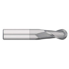 Titan USA - Ball End Mills; Mill Diameter (Inch): 9/16 ; Mill Diameter (Decimal Inch): 0.5625 ; Number of Flutes: 2 ; Length of Cut (Inch): 1-1/4 ; Length of Cut (Decimal Inch): 1.2500 ; Material: Solid Carbide - Exact Industrial Supply