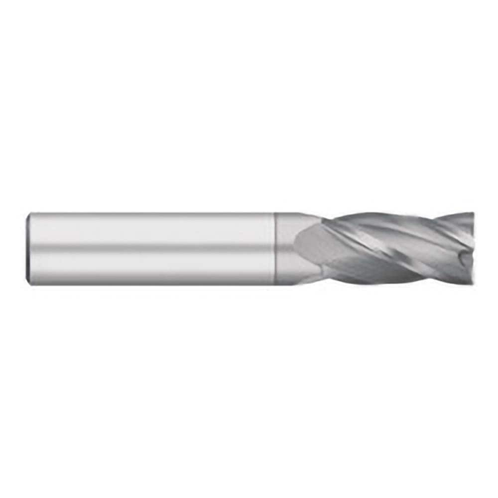 Square End Mill: 0.1563'' Dia, 9/16'' LOC, 3/16'' Shank Dia, 2'' OAL, 4 Flutes, Solid Carbide Single End, TiCN Finish, Upcut Flute, 30 ° Helix, Centercutting, RH Cut, RH Flute