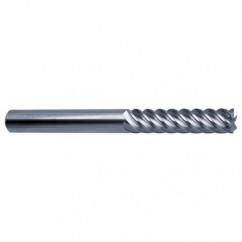 10mm Dia. - 100mm OAL - 45° Helix Bright Carbide End Mill - 6 FL - Makers Industrial Supply