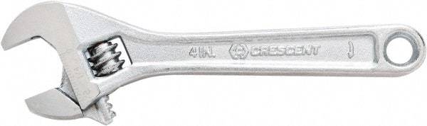 Crescent - 1/2" Jaw Capacity, 4" Standard Adjustable Wrench - Steel, Chrome Finish, 4" OAL - Makers Industrial Supply