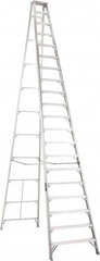 Louisville - 19 Steps, 20' High, Type IA Rating, Aluminum Step Ladder - 300 Lb Capacity, 43-3/4" Base Width - Makers Industrial Supply