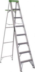 Louisville - 7 Steps, 8' High, Type II Rating, Aluminum Step Ladder - Makers Industrial Supply