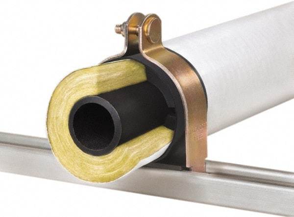 Klo-Shure - 7/8" Pipe, Zinc Plated Steel Strut Mount Insulation Coupling - Trivalent Zinc & Yellow - Makers Industrial Supply