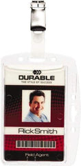 DURABLE - Clip-On Badge Holder - Clear - Makers Industrial Supply