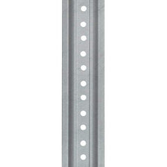 Nucor - 12' High, Galvanized Traffic Sign Post - Steel, 3/8" Hole Diam, Silver - Makers Industrial Supply