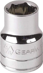 GearWrench - 1-1/4", 1/2" Drive, Standard Hand Socket - 12 Points, 1-21/32" OAL, Alloy Steel, Chrome Finish - Makers Industrial Supply