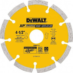 DeWALT - 5" Diam, 7/8" Arbor Hole Diam, 5 Tooth Wet & Dry Cut Saw Blade - Diamond Matrix, General Purpose Action, Standard Round Arbor - Makers Industrial Supply