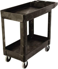 Rubbermaid - 500 Lb Capacity, 18" Wide x 39" Long x 33-1/4" High Standard Utility Cart - 2 Shelf, Plastic, TPR Casters - Makers Industrial Supply