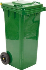 Vestil - 32 Gal Green Square Trash Can - Polyethylene, None Graphic, 38" High x 21-13/16" Long x 18-3/4" Wide, Lid Included - Makers Industrial Supply