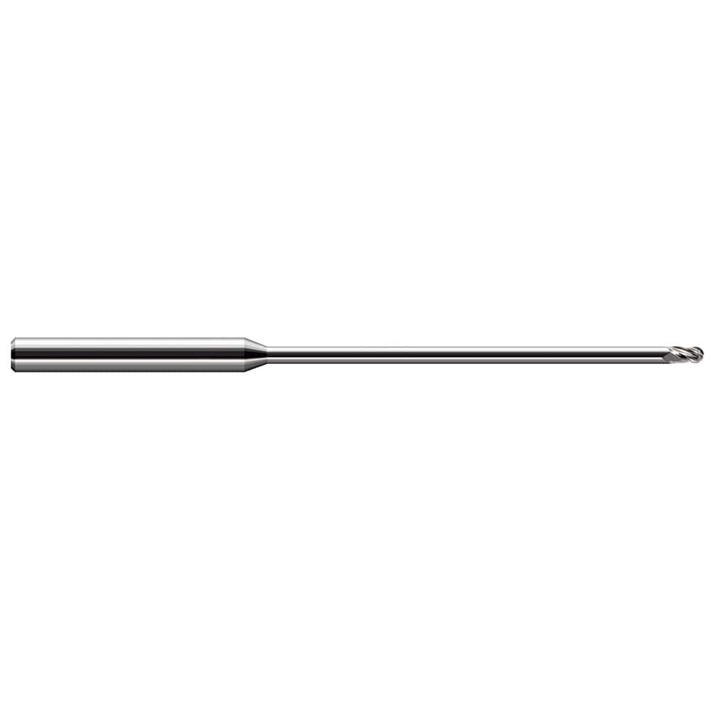 Harvey Tool - Ball End Mills; Mill Diameter (mm): 0.50 ; Mill Diameter (Decimal Inch): 0.0200 ; Number of Flutes: 3 ; Length of Cut (Decimal Inch): 0.0300 ; Material: Solid Carbide ; Overall Length (Inch): 2-1/2 - Exact Industrial Supply