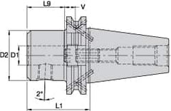 Kennametal - DV40 Taper, 0.4724" Inside Hole Diam, 1.9685" Projection, Whistle Notch Adapter - Through Coolant - Exact Industrial Supply