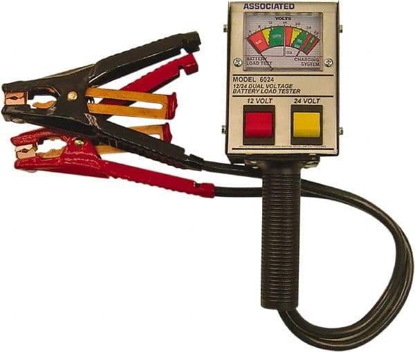 Associated Equipment - 12/24 Volt Battery Load Tester - 0 to 1,000 CCA Range, 2' Cable - Makers Industrial Supply