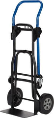 Harper Trucks - 500 Lb Capacity 44" OAH Quick Change Convertible Hand Truck - 14 x 7-1/2" Base Plate, Continuous Handle, Steel, Solid Rubber Swivel Wheels - Makers Industrial Supply