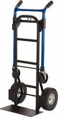 Harper Trucks - 900 Lb Capacity 48" OAH Quick Change Convertible Hand Truck - 18 x 9" Base Plate, Dual Handle, Steel, Swivel Polyurethane Wheels - Makers Industrial Supply