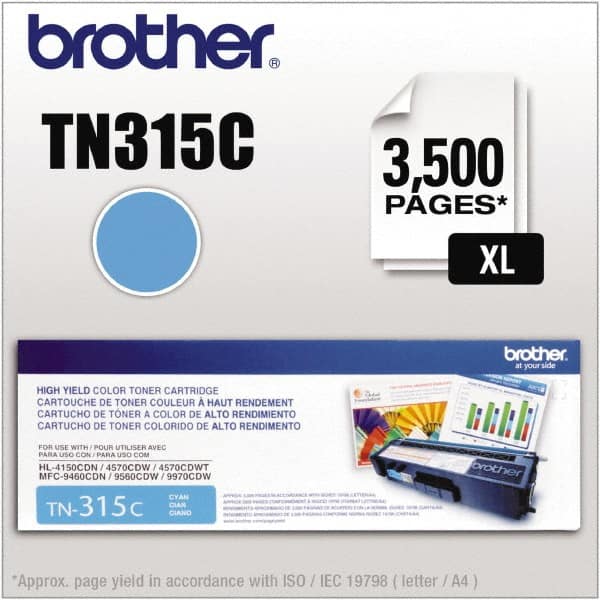 Brother - Cyan Toner Cartridge - Use with Brother HL-4150CDN, 4570CDW, 4570CDWT, MFC-9460CDN, 9560CDW, 9970CDW - Makers Industrial Supply