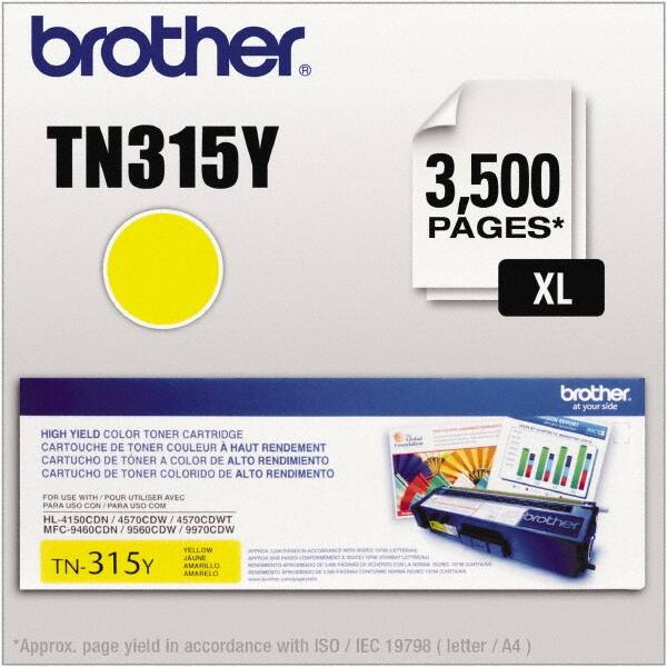 Brother - Yellow Toner Cartridge - Use with Brother HL-4150CDN, 4570CDW, 4570CDWT, MFC-9460CDN, 9560CDW, 9970CDW - Makers Industrial Supply